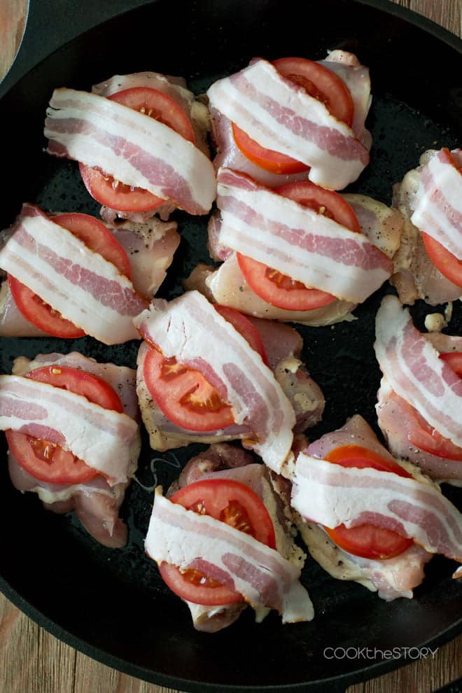 BLT Chicken in Pan, before cooking.